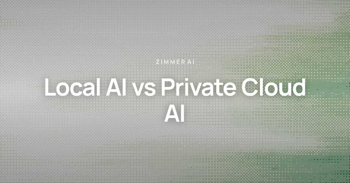 Local AI vs Private Cloud AI