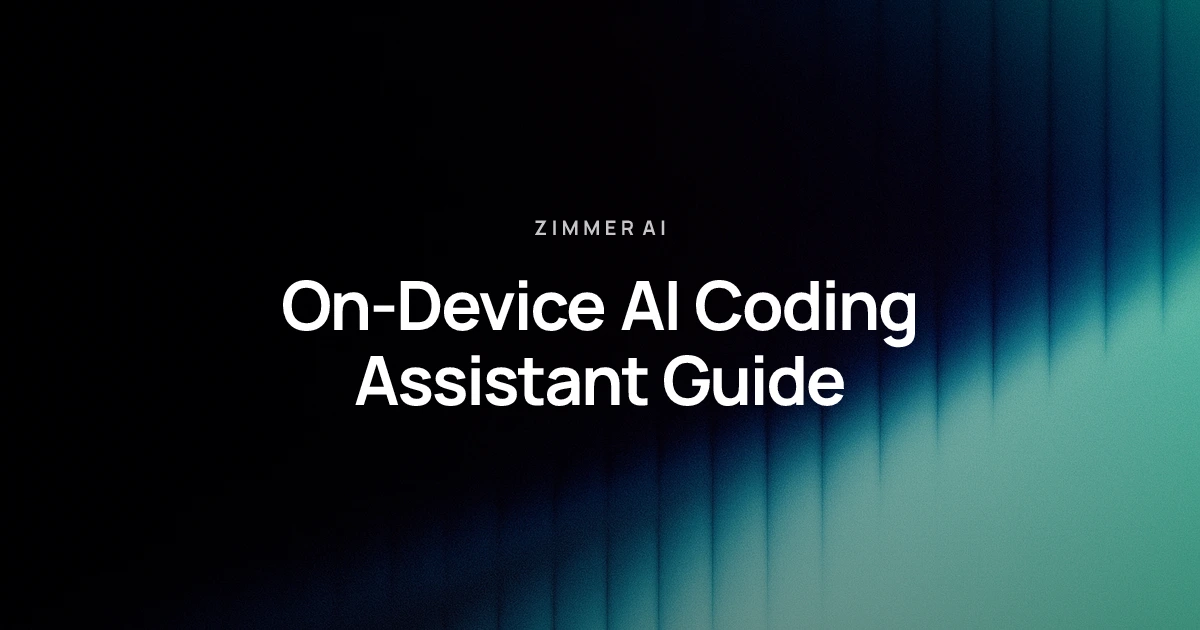 on-device AI coding assistant: Private coding on Apple Silicon